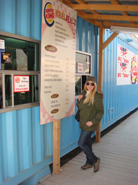 Jula Jane at Camp Phoenix in Afghanistan Grabbing a Bite at Burger King